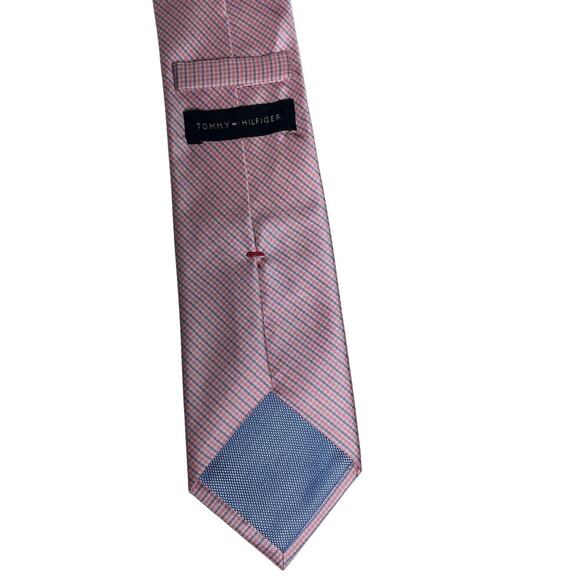 Tommy Hilfiger Tie Pink Blue Diagonal Stripes Business‎ Formal Preppy Classic - Picture 7 of 12